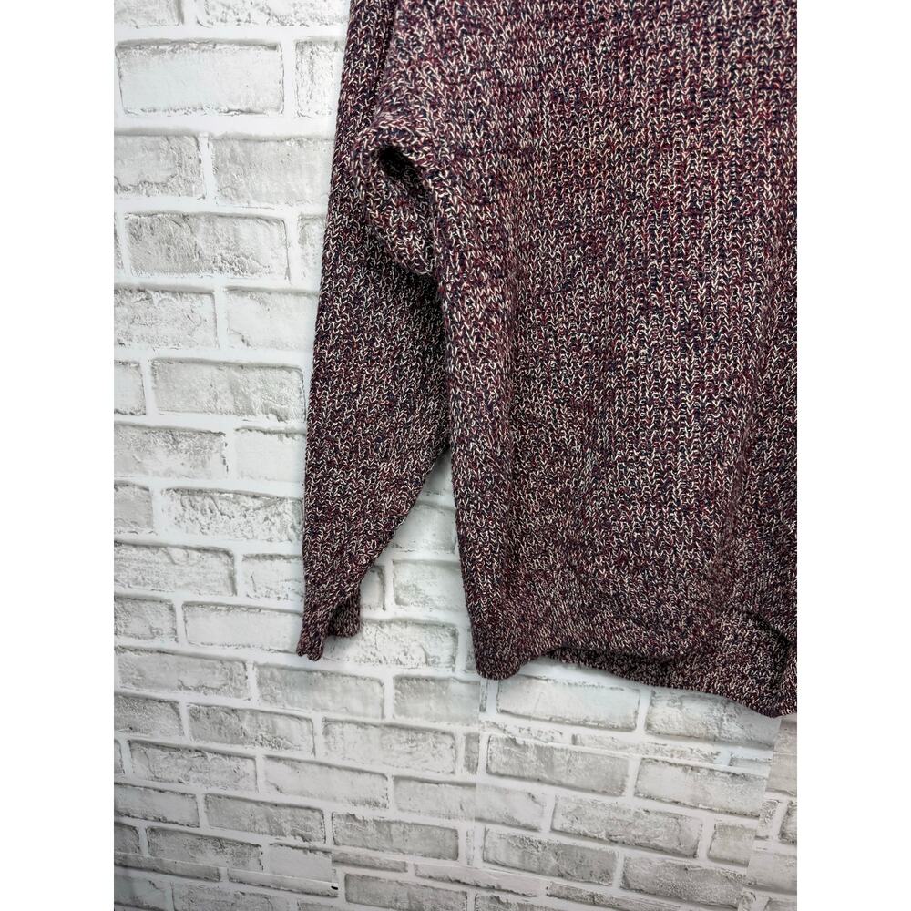 Vintage 417 Van Heusen Marled Knit Sweater XL Oversized Burgundy Crewneck Men's - Picture 4 of 7
